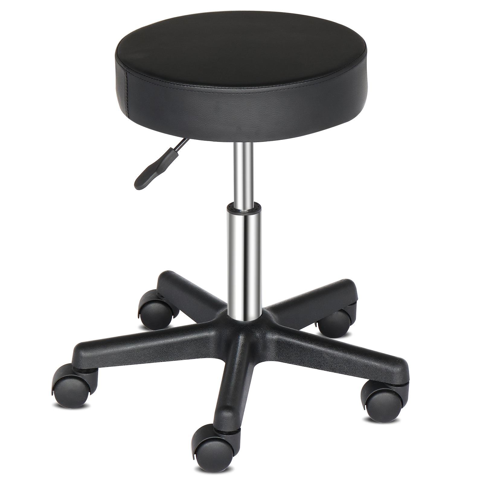 Round Stool Plastic Arch Feet Rotation Bar Stool Black